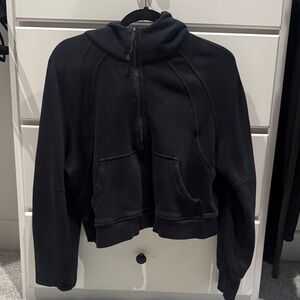 lululemon athletica Black Cropped Scuba Hoodie Jacket